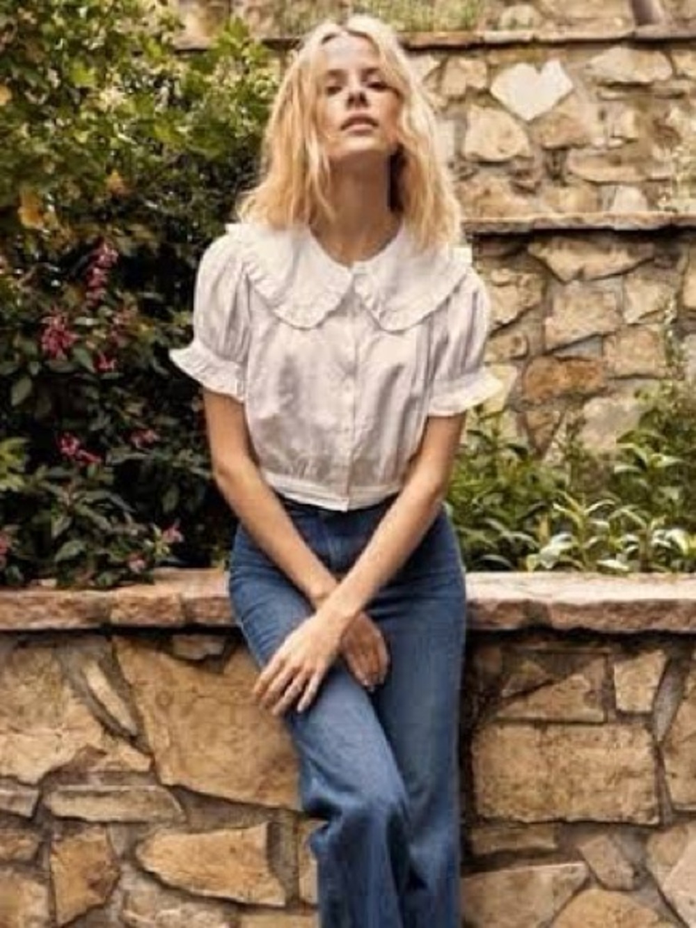 Doen Sparrow Top in Salt, 100% Ramie